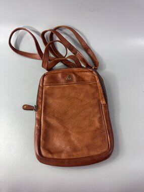 Harbour 2nd Soft Brown Leather Mini Crossbody Organizer Bag Purse